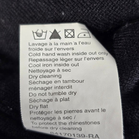 Sonia by Sonia Rykiel Black Knit Cardigan Long Sleeve Pockets Woman Small READ - Picture 12 of 13